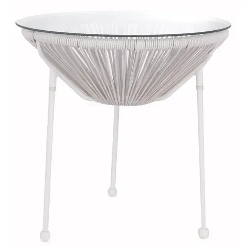 Mesa Cozumel Ratán 50x50x50cm 1 Persona Blanco