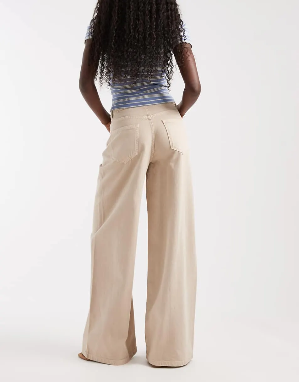 ASOS DESIGN baggy wide leg jean in mocha