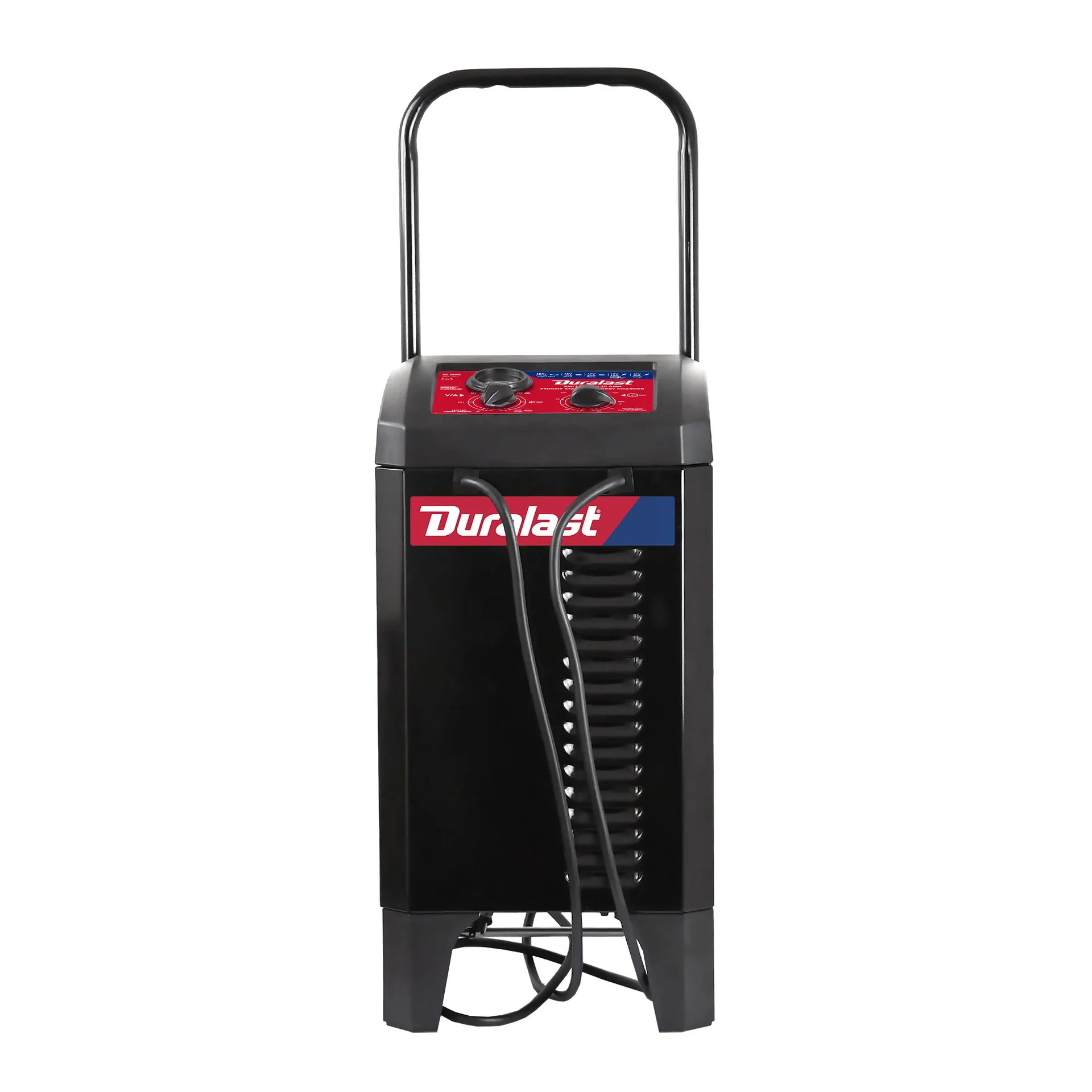 Cargador de Bateria Manual con Ruedas Duralast de 250 Amps y 12 Volts y Arrancador Auxiliar con Modos de Refuerzo de 50 y 25 Amps