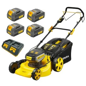 Tosaerba a batteria 80V (2x40V) - Taglio 46cm - Semovente + 4 batterie 4Ah + doppio caricatore - Portata 1000m2