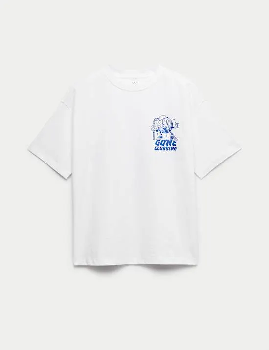 T-Shirt aus reiner Baumwolle mit Golf-Grafik (6–16 J.)