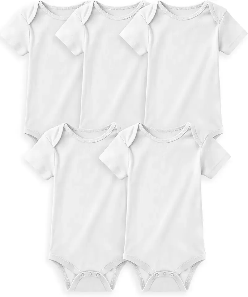 Baby Bodysuits 100% Organic Cotton Baby Short Sleeve Baby Boys Girls Clothes Soft Newborn Infant Romper,5 Pack