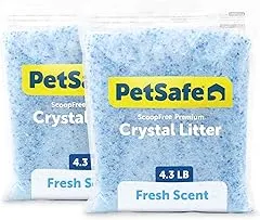 PetSafe ScoopFree Premium Crystal Cat Litter - Outperforms Clay Litter - Refill Packs - Reusable Tray Compatible - Fresh Scent - 4.3 lb Bags - 2 Pack PetSafe ScoopFree Premium Crystal Cat…