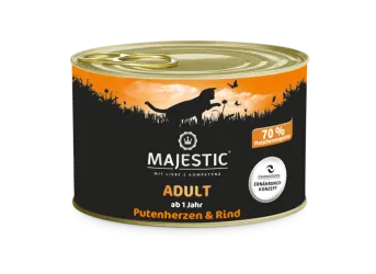 MAJESTIC mit Rind, Putenherzen für Katzen 6 x 200 g