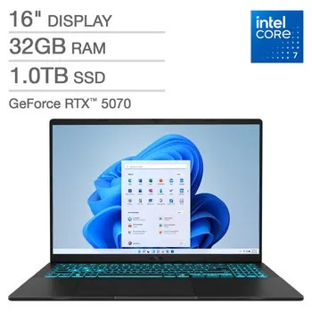 ASUS Vivobook V16 16" Laptop - Intel Core 7 240H - NVIDIA GeForce RTX 5070 - 32GB RAM - 1TB SSD - Windows 11 Home