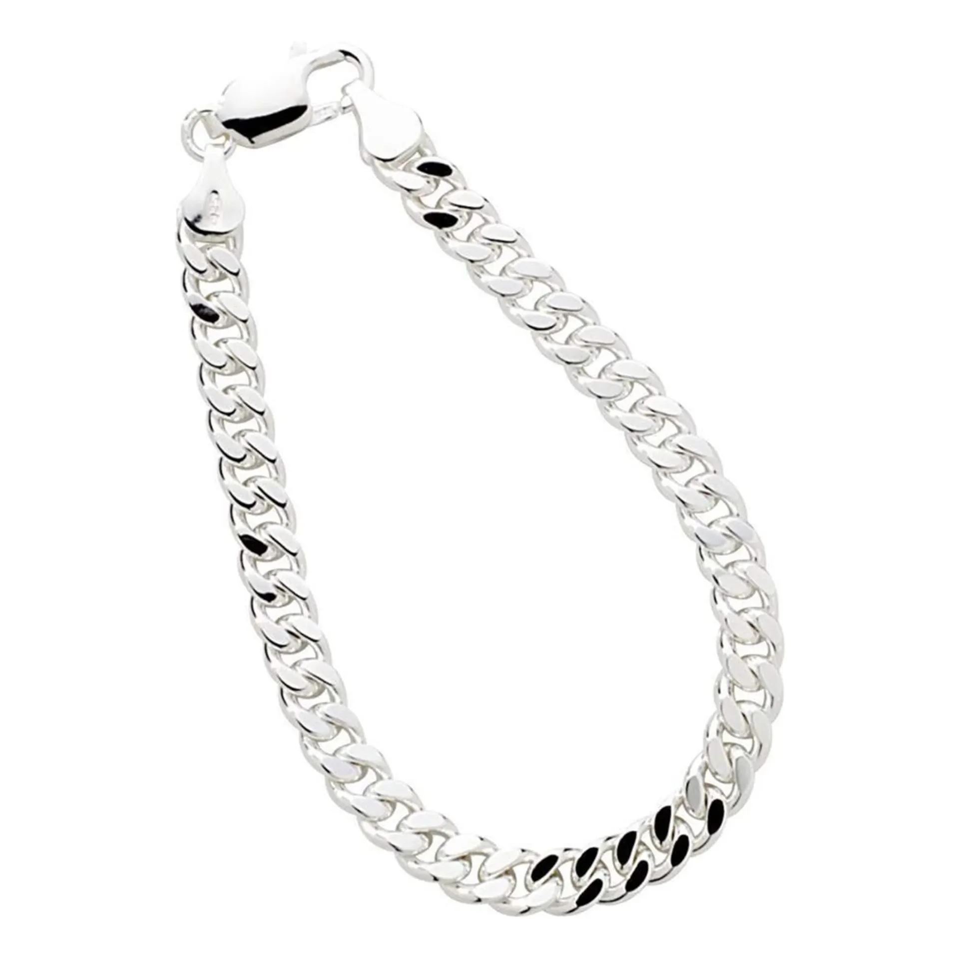 Armbånd panser i 925 sølv 19 cm