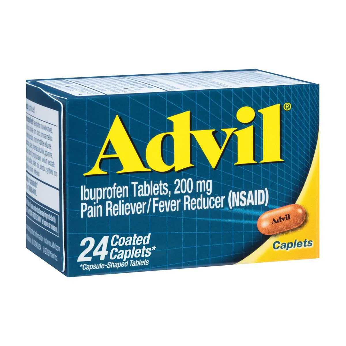 Advil Pain Reliever Fever Reducer, Ibuprofen 200mg Coated Caplets, 24 ct