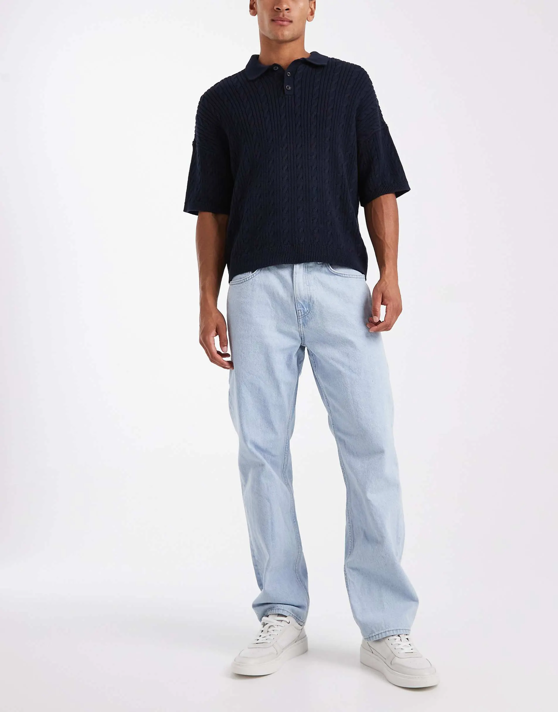 ONLY & SONS Edge straight fit jeans in light blue wash