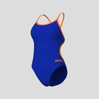 arena Performance Womens Solid Lace Back Swimsuit