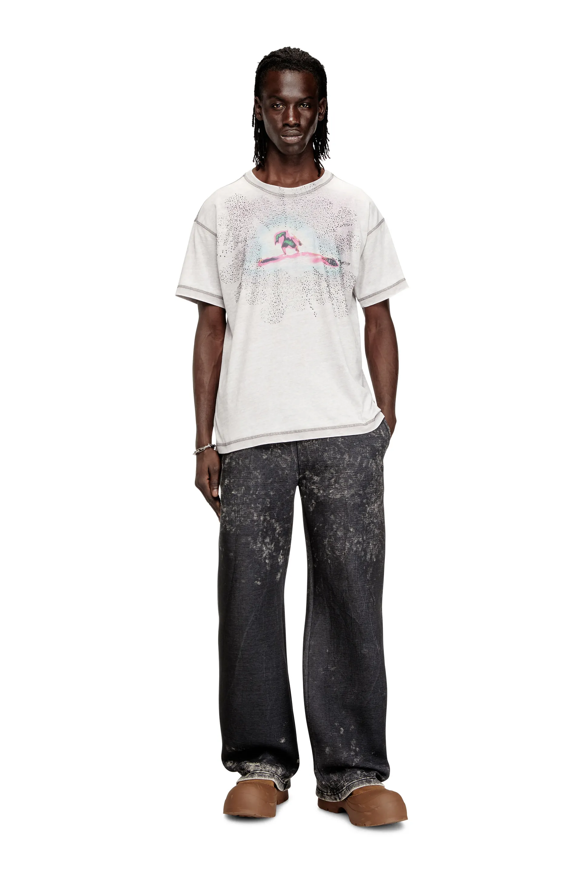 Regular T-shirt with print and studs