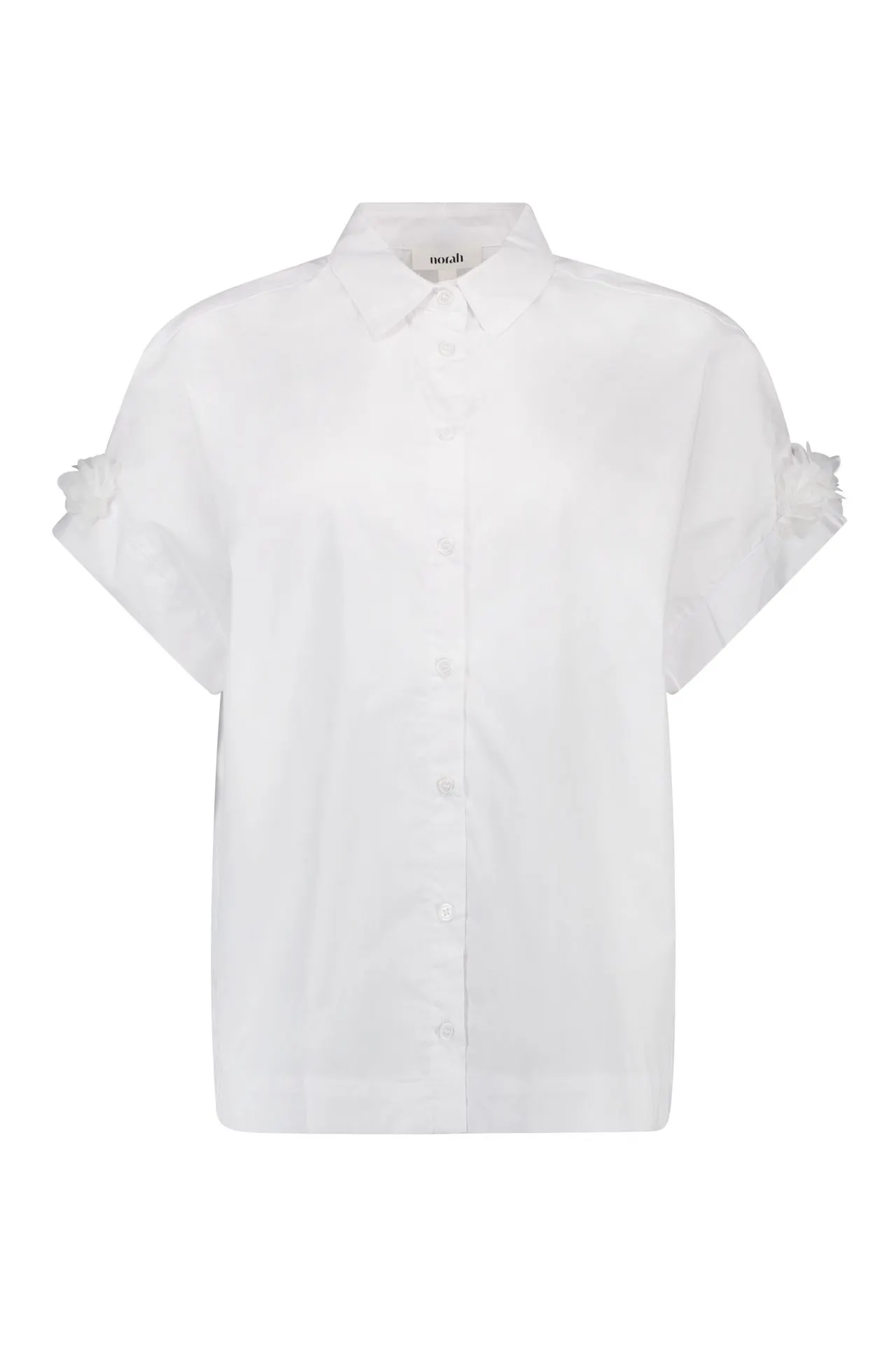 Witte blouse met bloemdetails