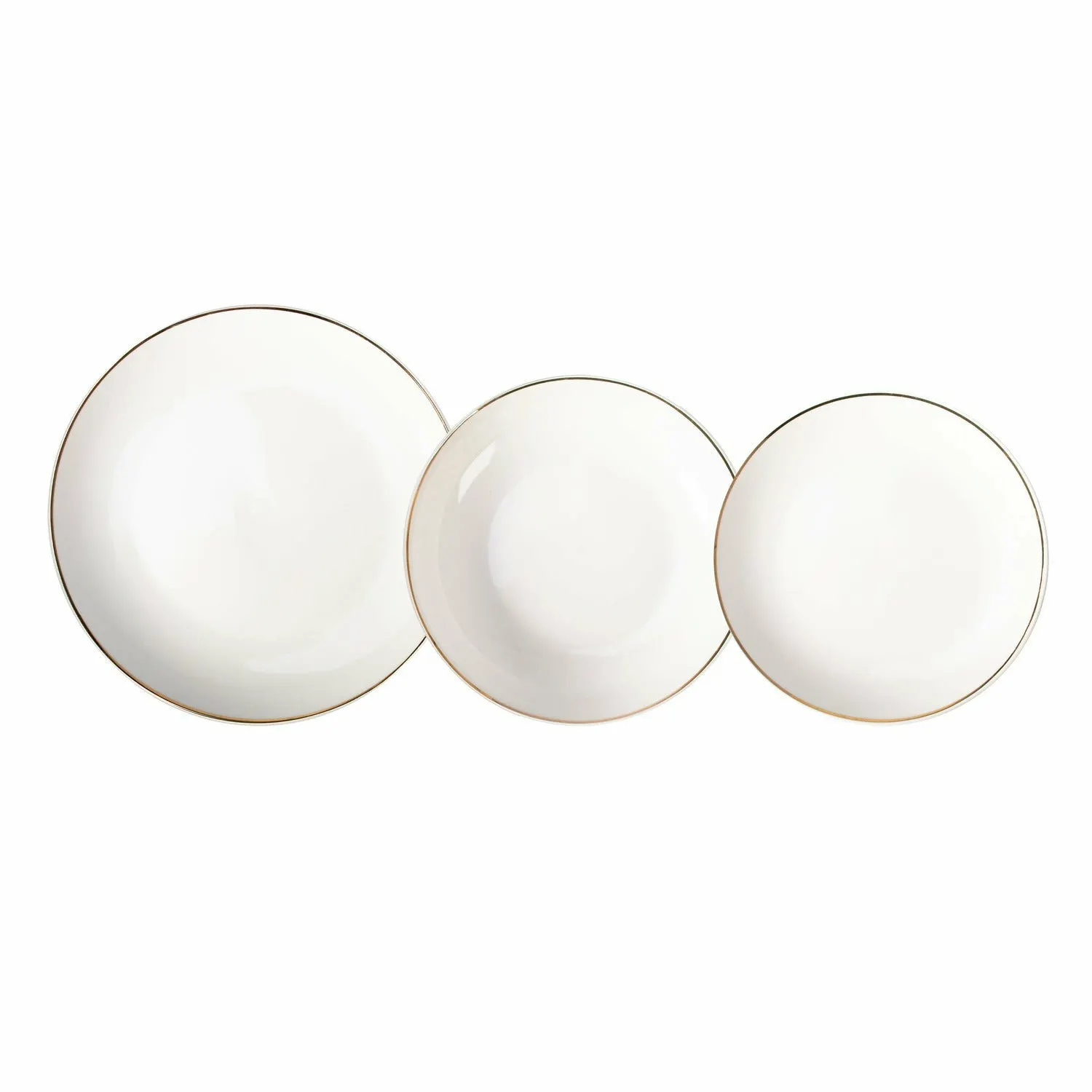 Servizio di piatti Gold Circle in porcellana 18 pezzi