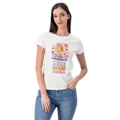 Playera Mxstaza Mujer Manga corta Diseño Casita con Flores
