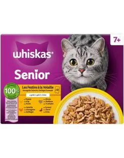 Whiskas Multipack Senior 7+ Maaltijdzakjes In Gelei - Kattenvoer - Gevogelte 12x85 g