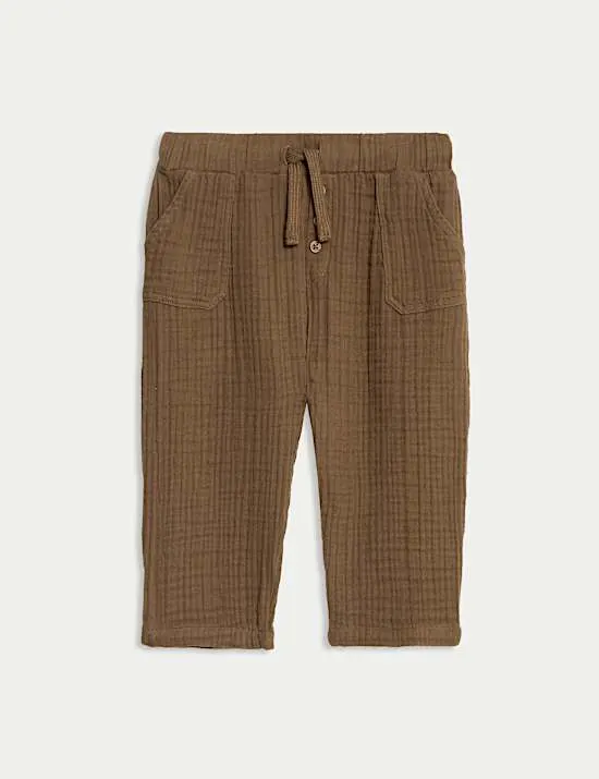 Doppeltuch-Hose aus reinem Baumwoll-Doppelgewebe (0–6 J.)