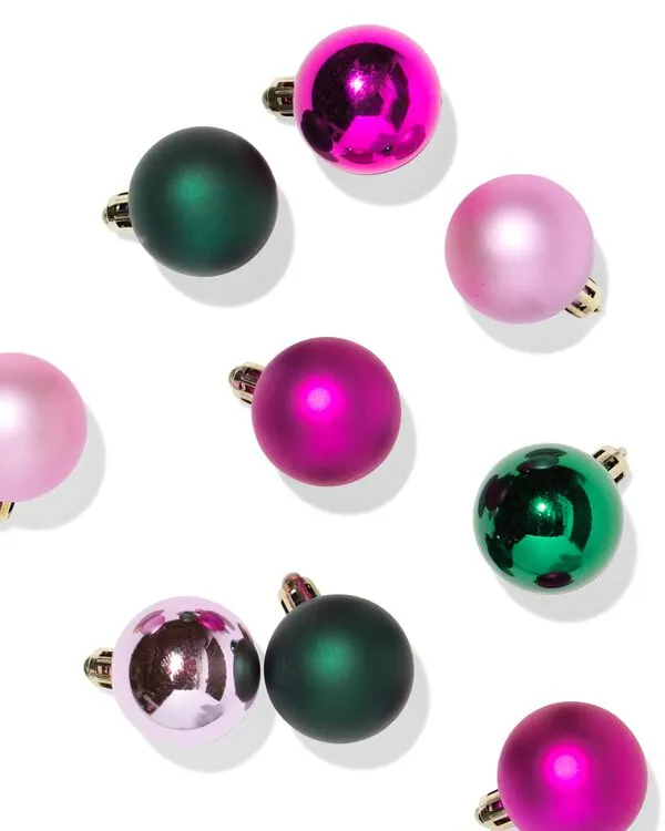 kerstballen 4.1cm plastic multi - 9 stuks
