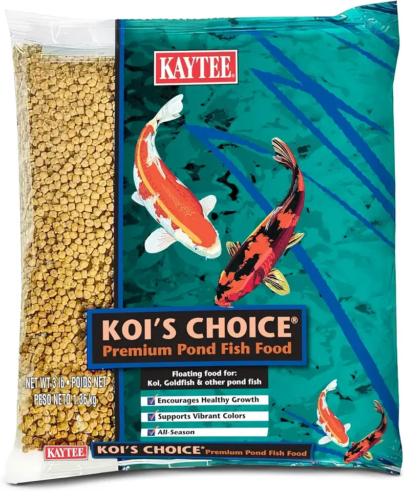 Kaytee Koi’s Choice Floating Fish Food for Koi, Goldfish & Pond Fish | Supports growth. Fish food pellets for all seasons. 35% protein, fish meal first, highly digestible koi food