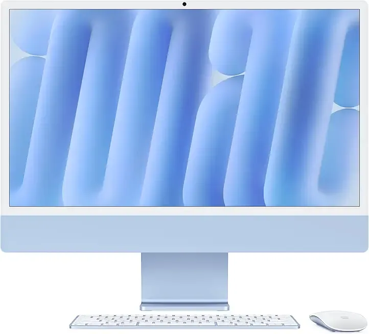 Apple 2024 iMac All-in-One Desktop Computer with M4 chip with 8-core CPU and 8-core GPU: Built for Apple Intelligence, 24-inch Retina Display, 16GB Unified Memory, 256GB SSD Storage; Blue