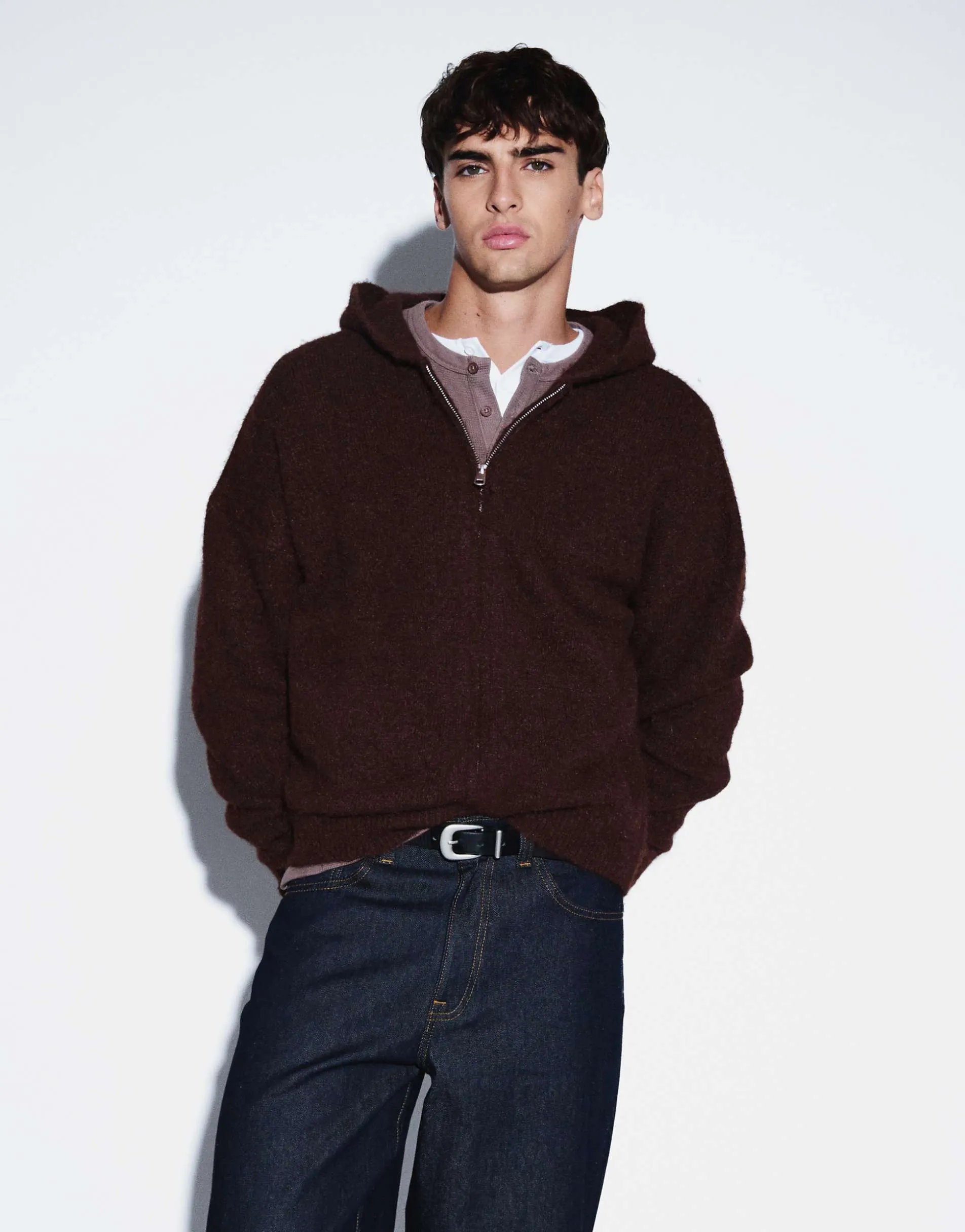 ASOS DESIGN extreme oversized knitted hoodie in brown