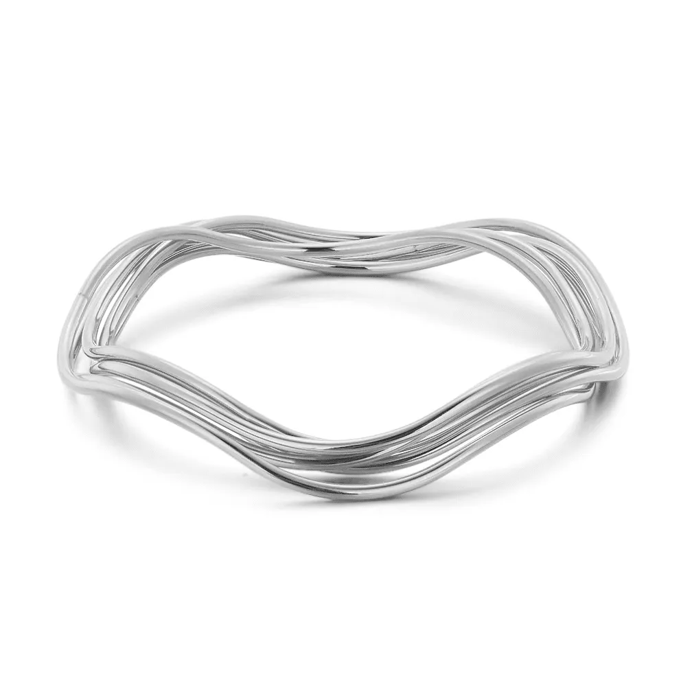 Armband in edelstaal, golvende vormen