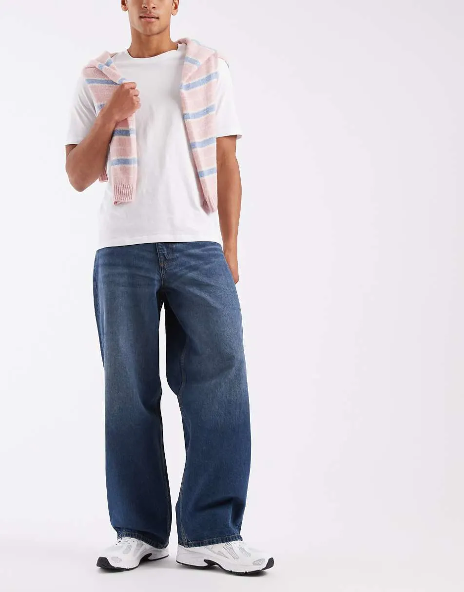 ASOS DESIGN baggy jeans in vintage dark wash blue