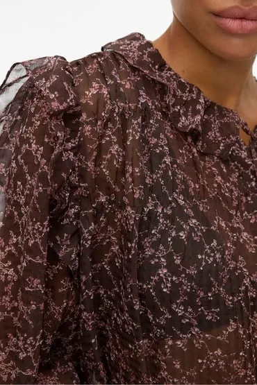 Camisa manga larga volantes