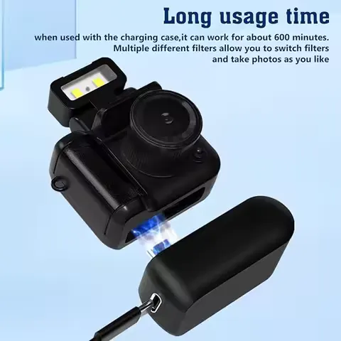 1.44'' HD Tiny Vintage Video Recorder Mini Keychain Camera Retro Micro with 8GB Card 1080P Retro Snap Digital Camera 6 Filters