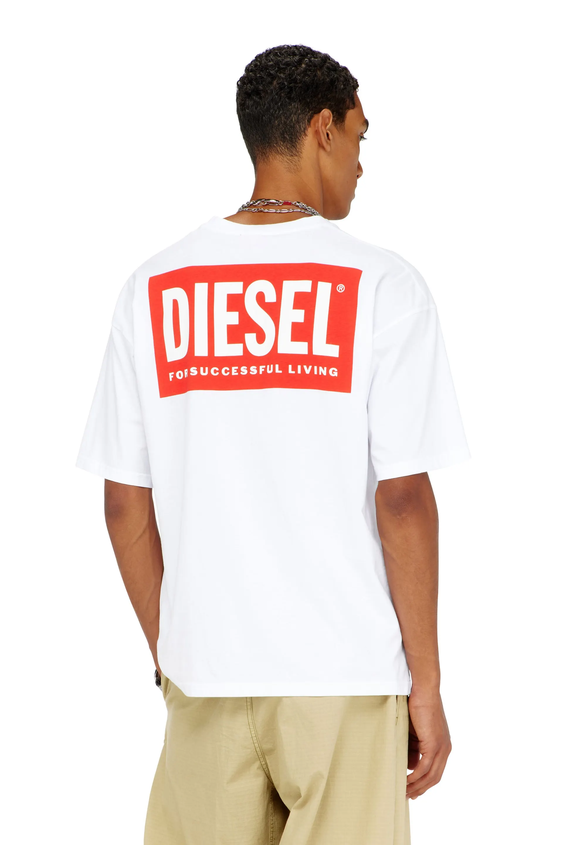 Cotton T-shirt with Diesel Biscotto print