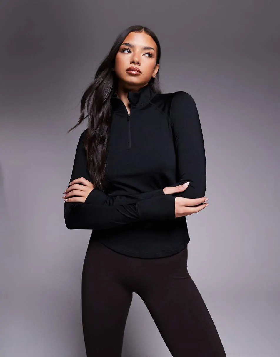 4505 Icon thermal 1/4 zip running contour jacket in black