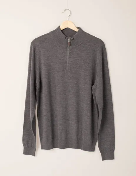 Garda Zip Neck Sweater Gray Melange