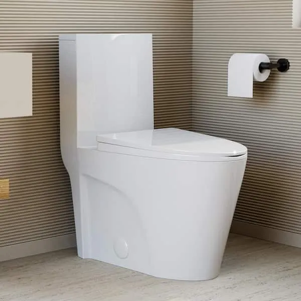Swiss Madison St.​ Tropez 1-​Piece 1.​1/​1.​6 GPF Dual Flush Elongated Toilet in Glossy White
