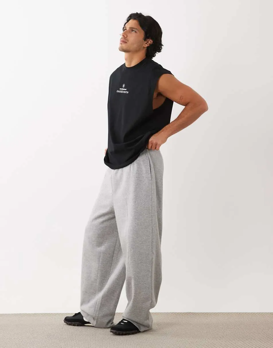 ASOS DESIGN oversized balloon fit joggers in grey marl