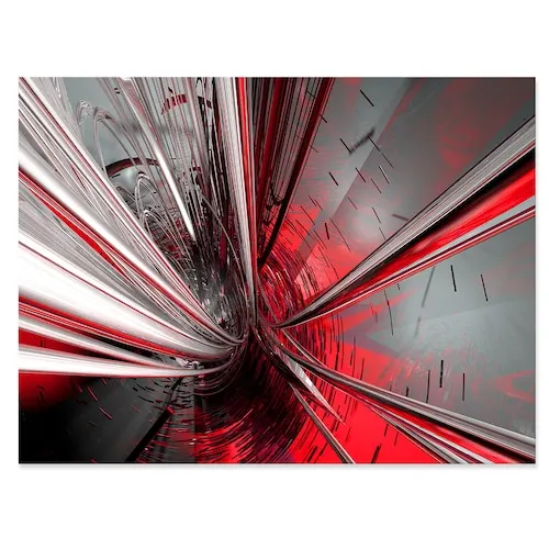 Fractal 3D Deep into Middle - Contemporary Canvas Art Print - 32x16