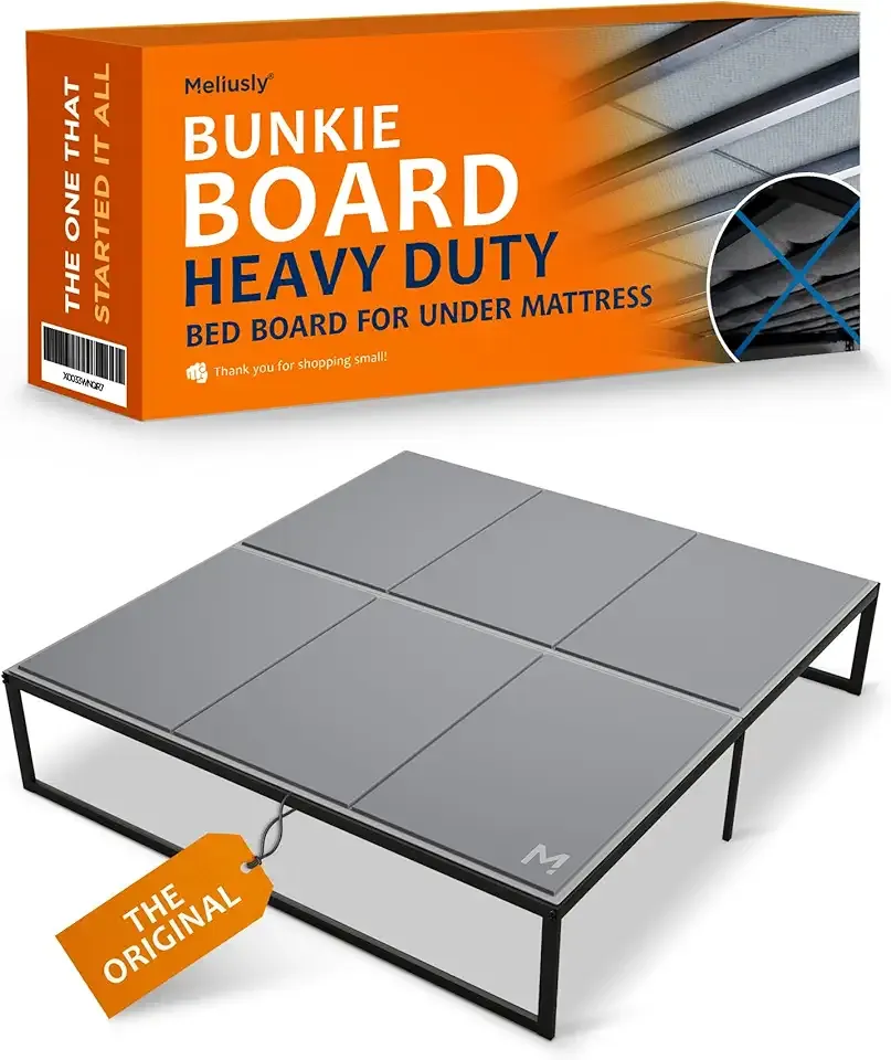 Meliusly Heavy Duty Bunkie Board King Size (76x80) - Non-Slip Breathable Bed Support Board for Slatted Bed Frame, Anti-Sag Under Bed Support, Noise Minimizing Moisture Resistant Bed Board