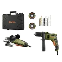 Taladro de impacto 13 mm 650 W + Amoladora angular eléctrica 115 mm 820 W
