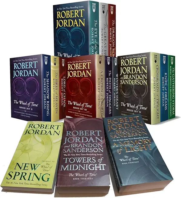 The Wheel Of Time, 15 Book Set: New Spring, Eye The World, Great Hunt, Dragon Reborn, Shadow Rising, Fires Heaven, Lord Chaos, Crown Swords, Path Daggers, Winter'S Heart And Many More