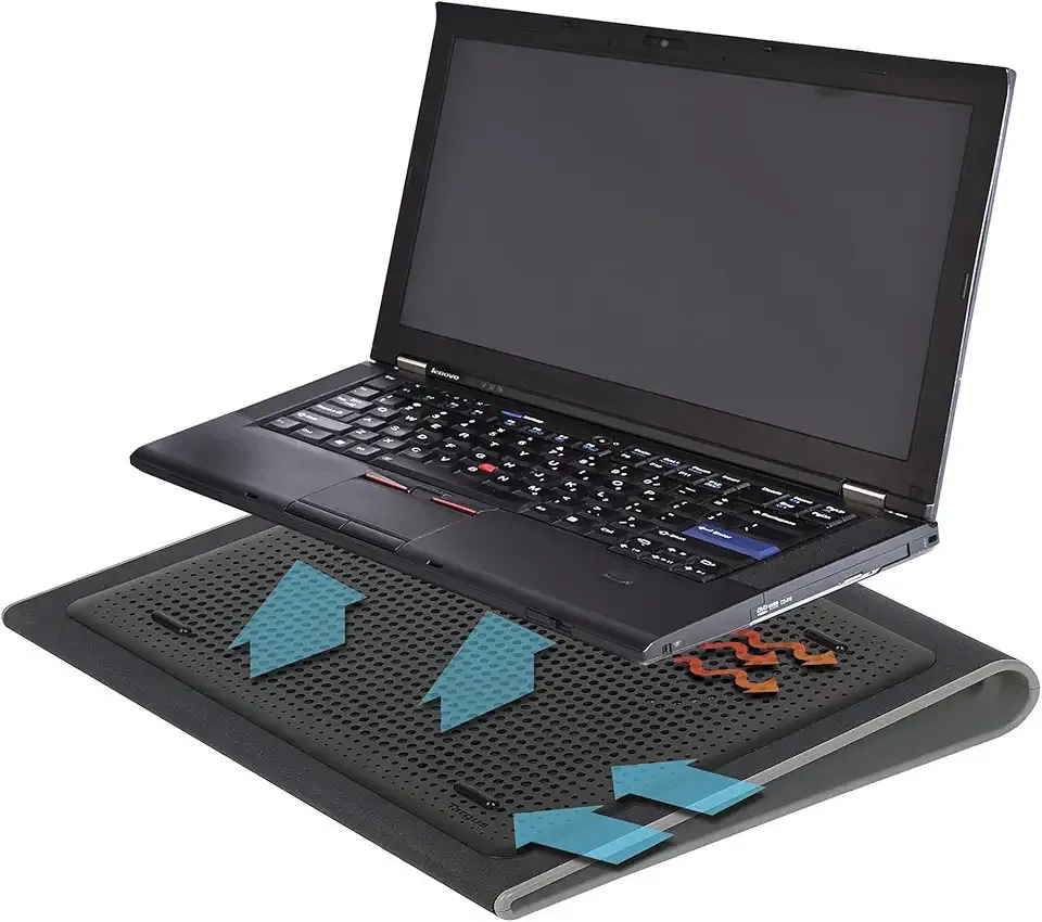 Targus 17 Inch Dual Fan Lap Chill Mat - Soft Neoprene Laptop Cooling Pad for Heat Protection, Fits Most 17" Laptops and Smaller - USB-A Connected Dual Fans for Heat Dispersion (AWE55US)