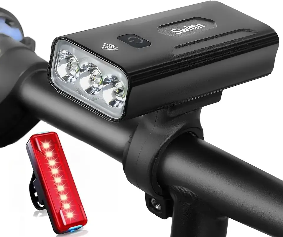 3000 Lumen Bike Lights for Night Riding, 5200mAh Large Capacity Battery,USB-C Rechargeable Bicycle Lights Front and Back,5 Light Modes,Easy to Install for Men Women Kids Road Mountain Cycling