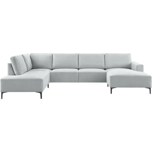 Hoekbank links Fabria lichtgrijs groot basic comfort