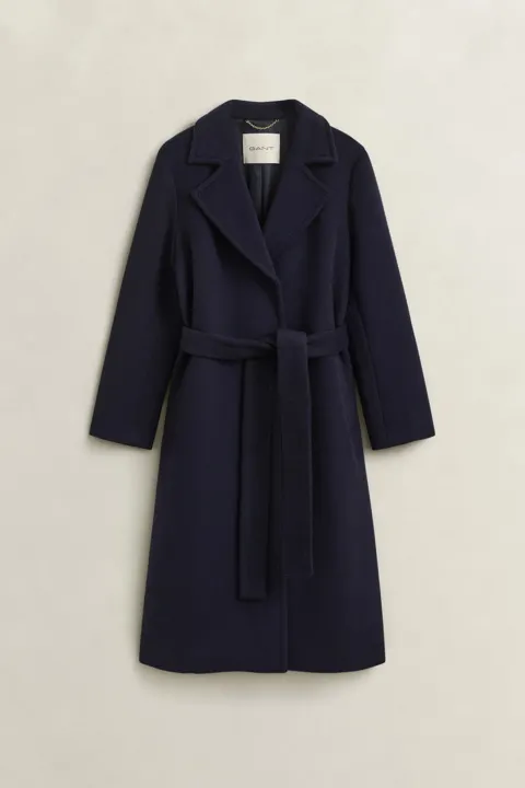 Belted Wool Blend Coat