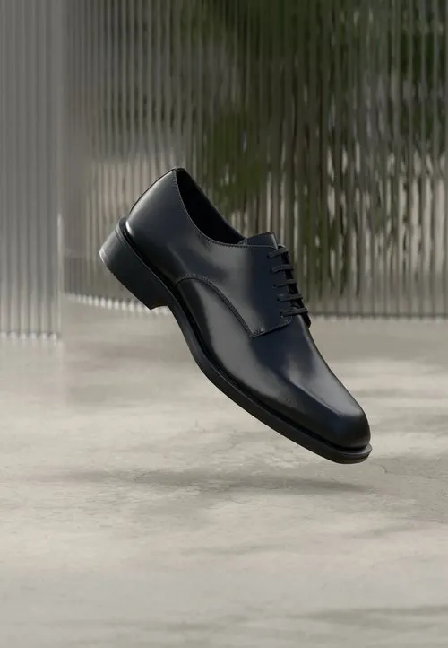 LEATHER - Snøresko - black