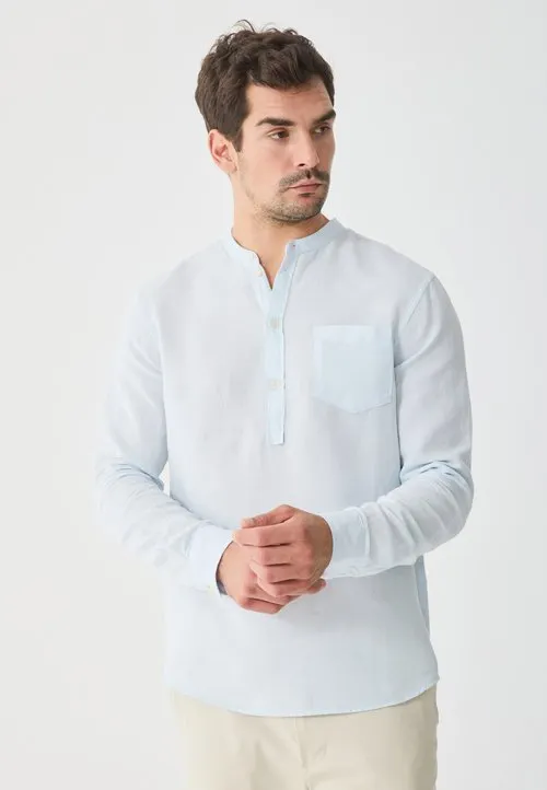 LINEN MIX SHIRT - Skjorte - light blue
