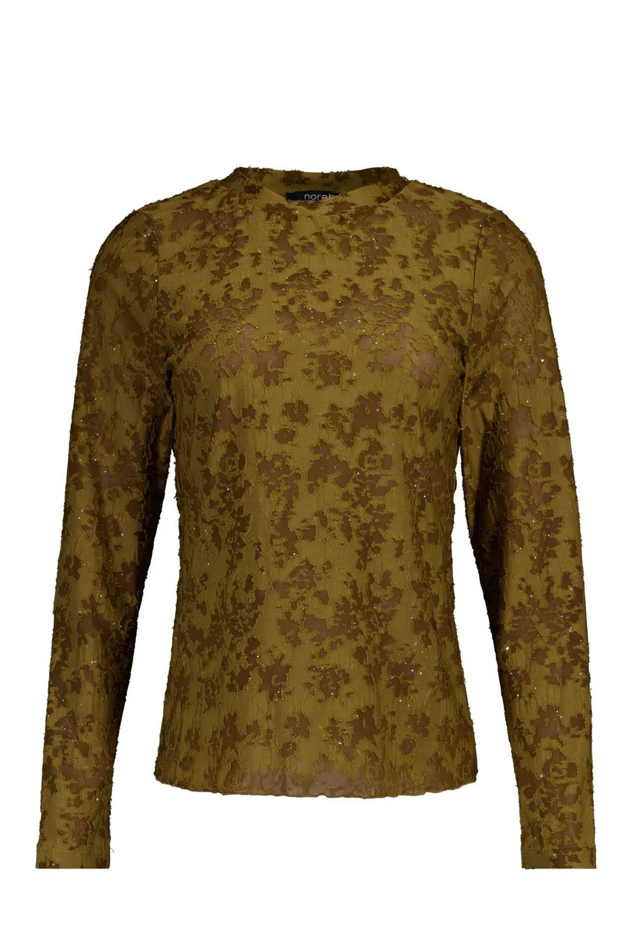 Groen shirt met structuur en strass steentjes