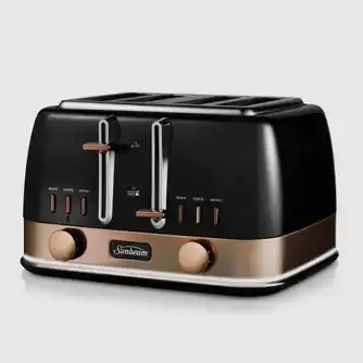 Sunbeam New York 4 Slice Toaster Black Bronze TA4440KB