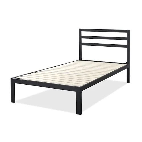 Mia Twin Metal Platform Bed Frame with Headboard