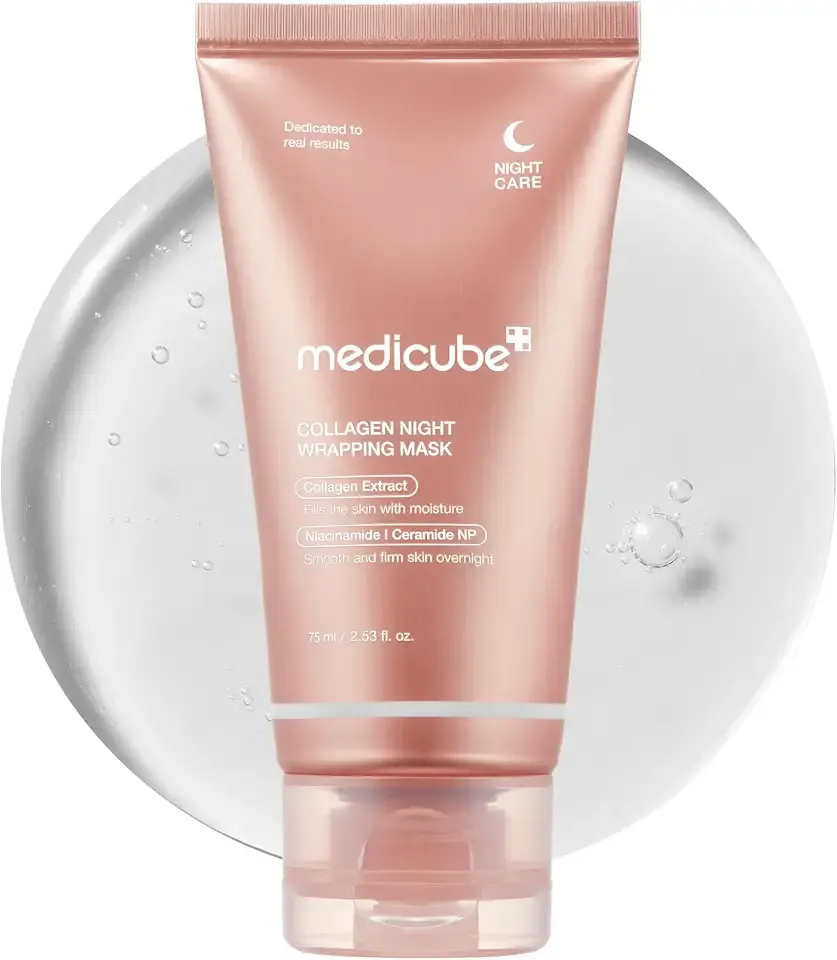 medicube Wrapping Mask Collagen Overnight Peel Off Facial Mask | Elasticity & Hydration Care, Reduces Sagging & Dullness | Hydrolyzed Collagen For Glowing Skin | Korean Skin Care, 2.53 fl.oz