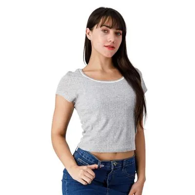 Playera Mxstaza Mujer Corta Tipo Tejida