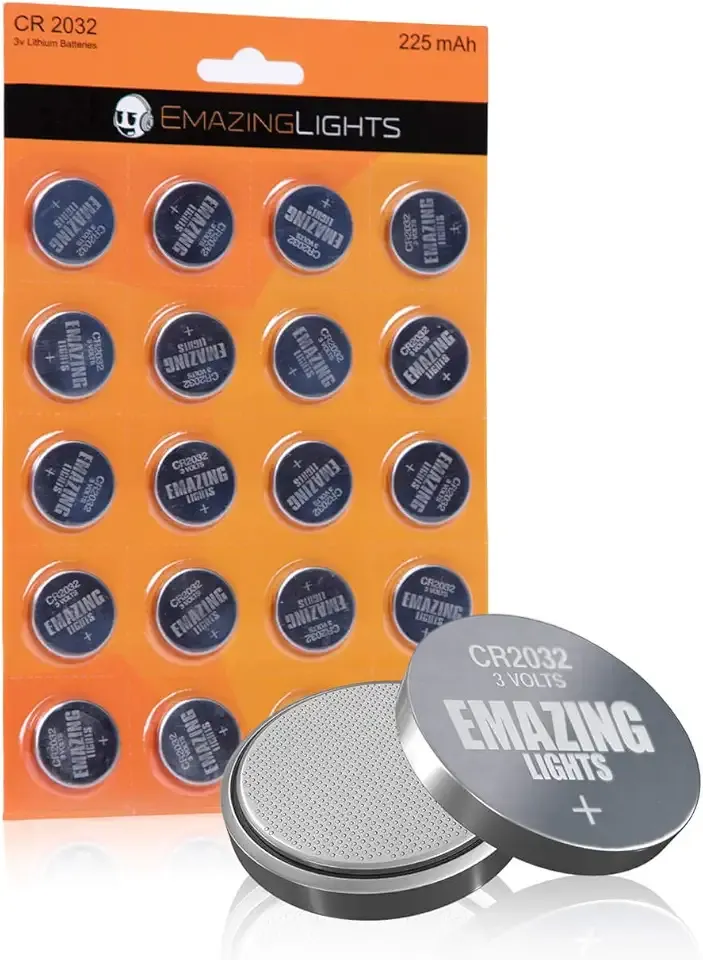EmazingLights CR2032 Batteries 3 Volt Lithium Coin Cell 3V Button Battery (20 Pack)