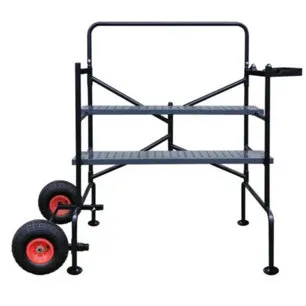 Échafaudage mobile acier pliable avec roues et plateaux réglables 2,85 m