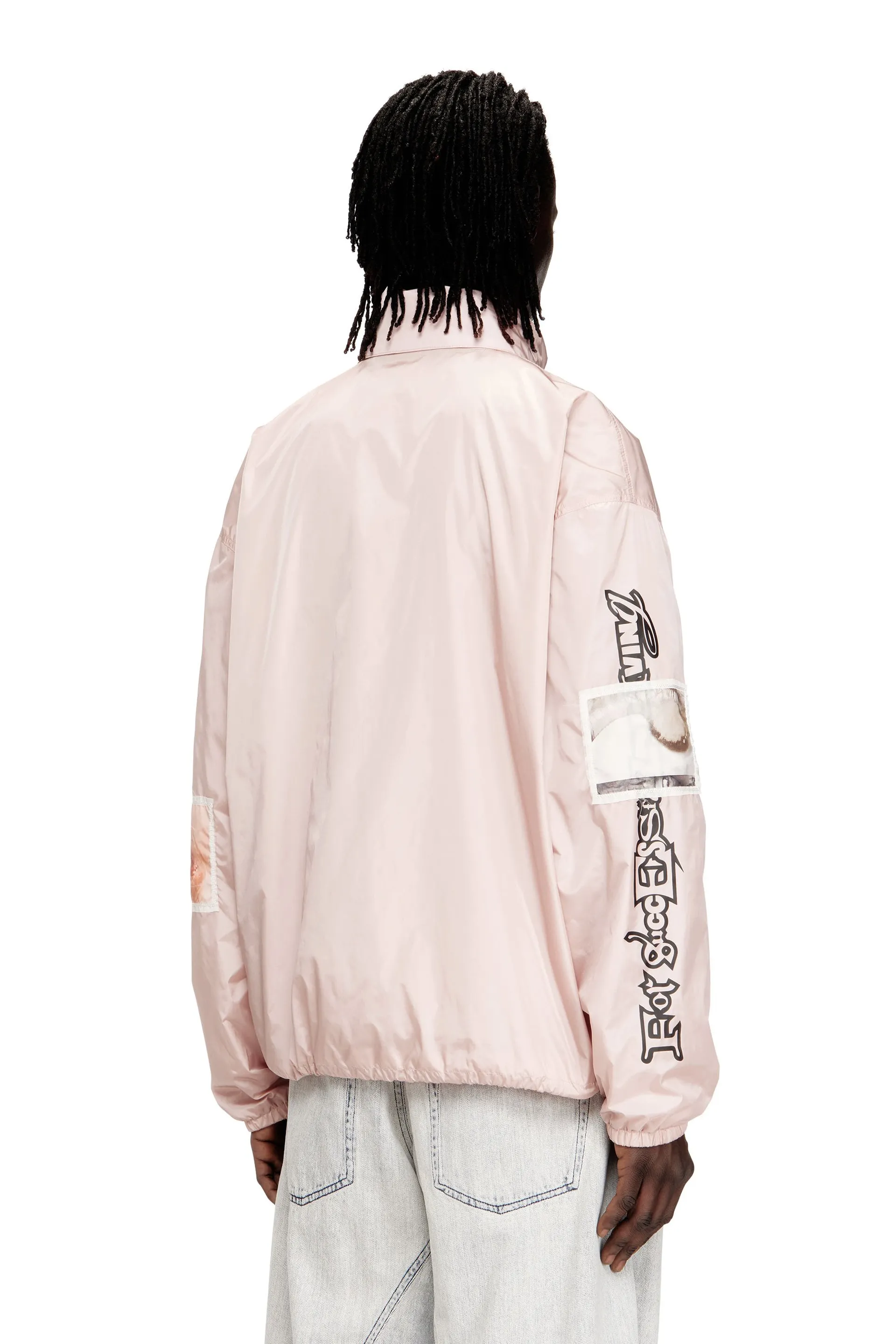 Windbreaker with graphic patches